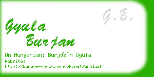 gyula burjan business card